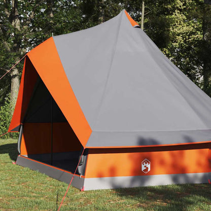 vidaXL Tipi Tent 8-Person Grey and Orange Taffeta - 400 x 346 x 250 cm