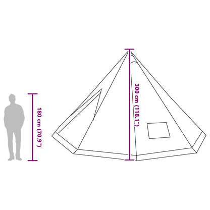 vidaXL Tipi Tent with Roof Green 560 x 560 x 300 cm Taffeta