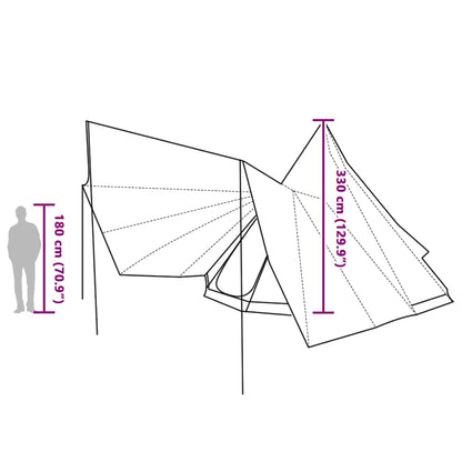vidaXL Tipi Tent with Roof Green 510 x 690 x 330 cm Taffeta