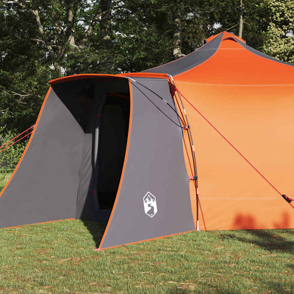 vidaXL Tipi Tent 8-Person Grey and Orange Taffeta - 492 x 492 x 275 cm