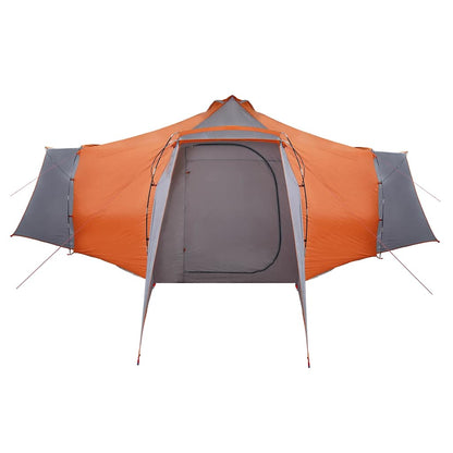 vidaXL Tipi Tent 8-Person Grey and Orange Taffeta - 492 x 492 x 275 cm