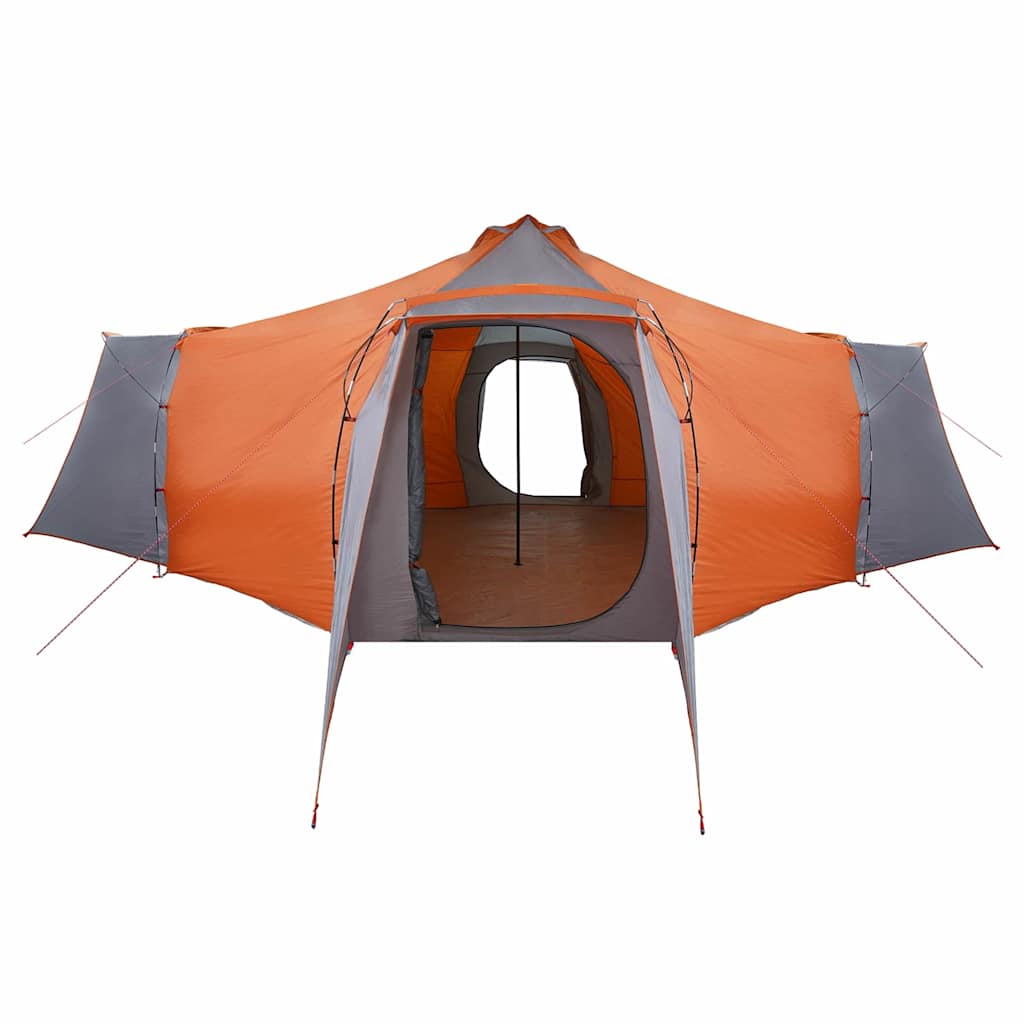vidaXL Tipi Tent 8-Person Grey and Orange Taffeta - 492 x 492 x 275 cm
