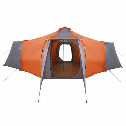 vidaXL Tipi Tent 8-Person Grey and Orange Taffeta - 492 x 492 x 275 cm