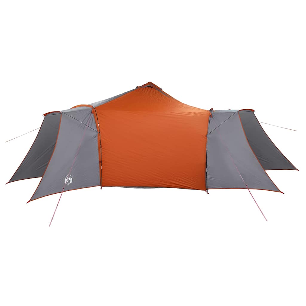 vidaXL Tipi Tent 8-Person Grey and Orange Taffeta - 492 x 492 x 275 cm
