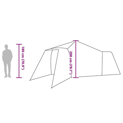 vidaXL Tipi Tent 8-Person Grey and Orange Taffeta - 492 x 492 x 275 cm