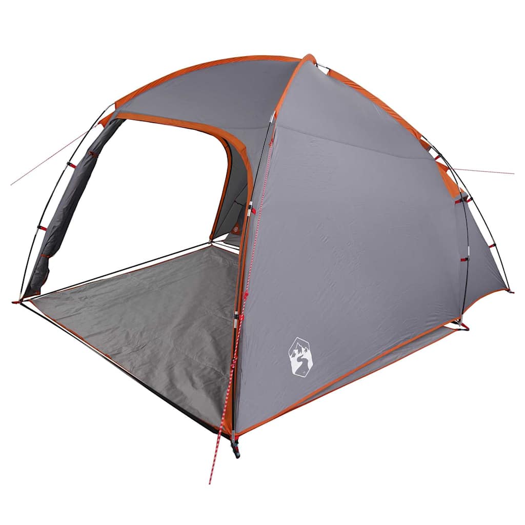 vidaXL Cabin Tent 2-Person Grey and Orange Taffeta - 370 x 230 x 185 cm