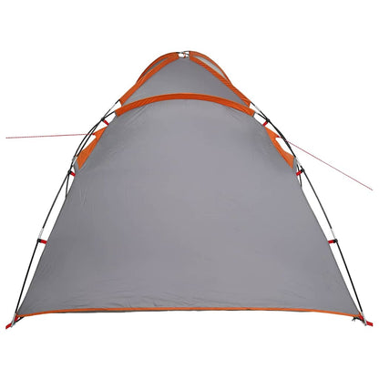 vidaXL Cabin Tent 2-Person Grey and Orange Taffeta - 370 x 230 x 185 cm
