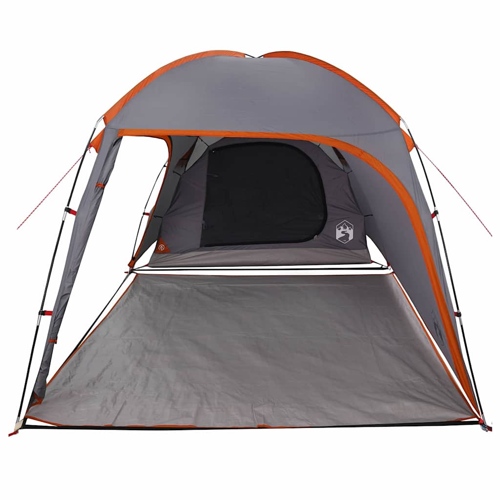 vidaXL Cabin Tent 2-Person Grey and Orange Taffeta - 370 x 230 x 185 cm