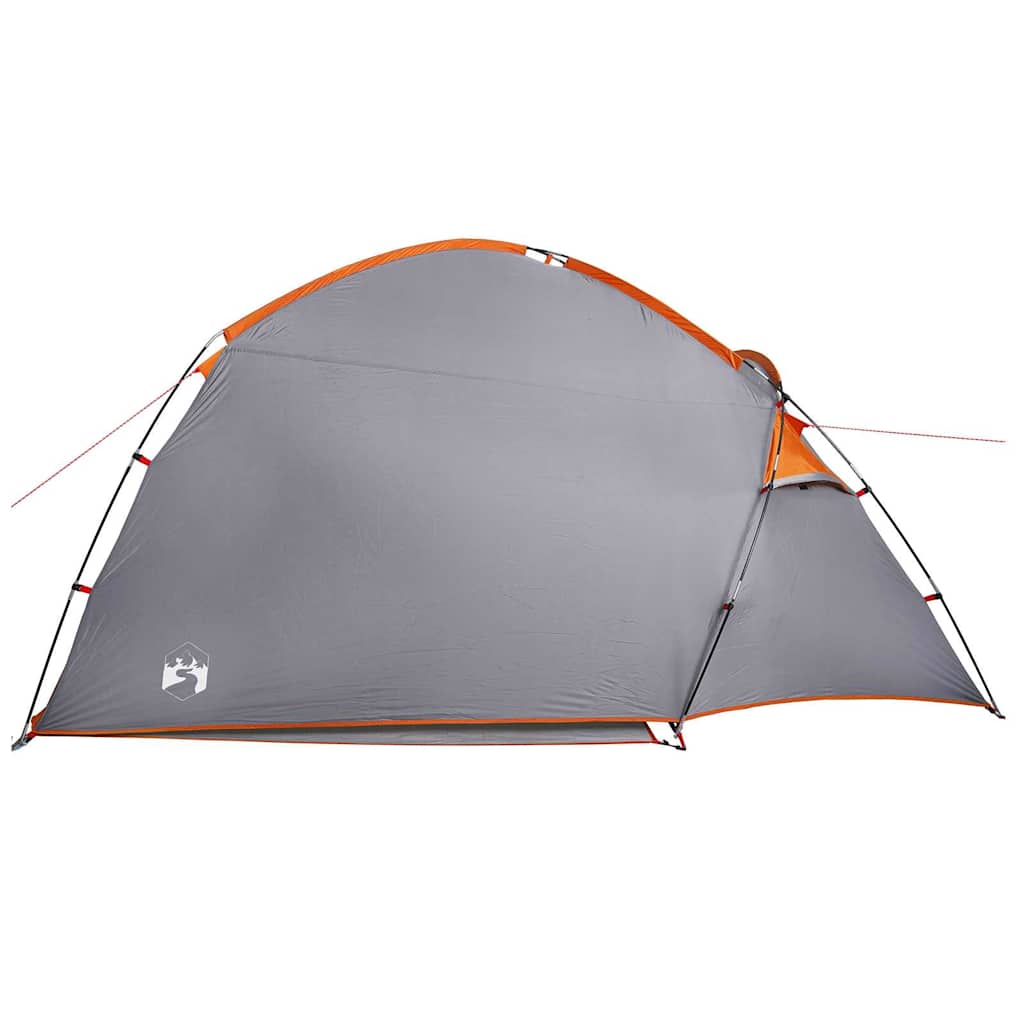 vidaXL Cabin Tent 2-Person Grey and Orange Taffeta - 370 x 230 x 185 cm