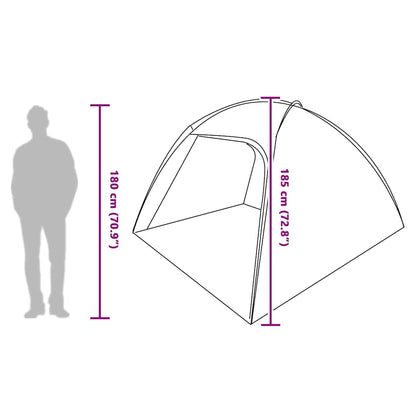 vidaXL Cabin Tent 2-Person Grey and Orange Taffeta - 370 x 230 x 185 cm