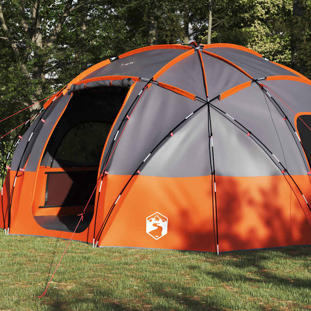 vidaXL Dome Tent with Roof Grey and Orange 475 x 475 x 235 cm Taffeta