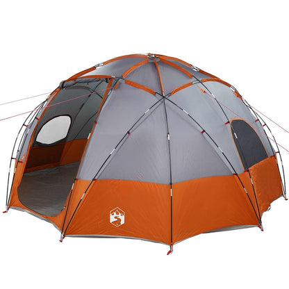 vidaXL Dome Tent with Roof Grey and Orange 475 x 475 x 235 cm Taffeta