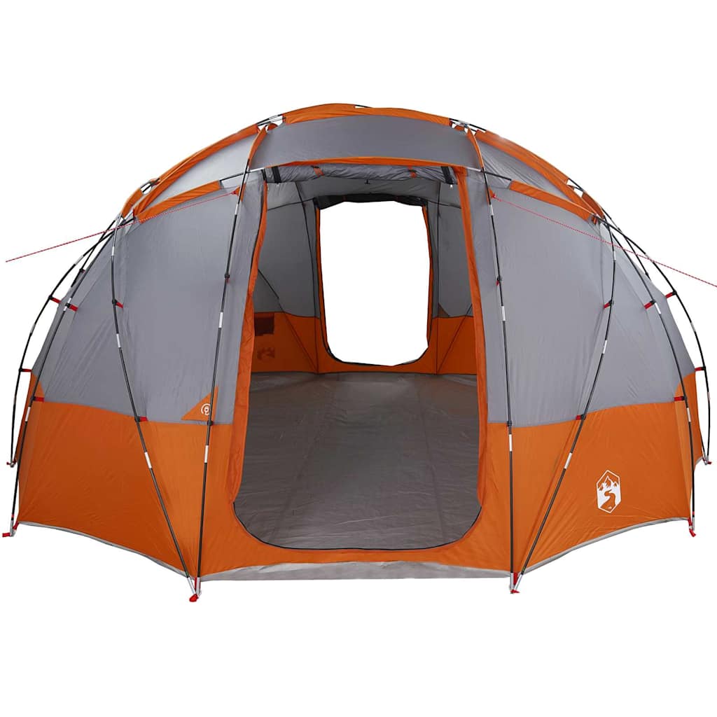 vidaXL Dome Tent with Roof Grey and Orange 475 x 475 x 235 cm Taffeta