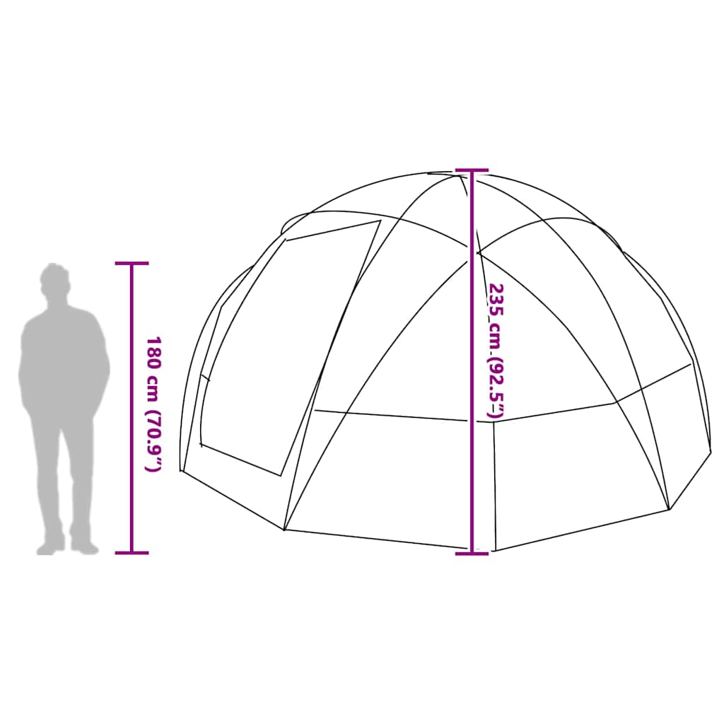 vidaXL Dome Tent with Roof Grey and Orange 475 x 475 x 235 cm Taffeta