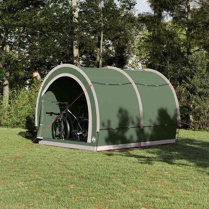 vidaXL Bike Storage Tent with Roof Green 256 x 222 x 182 cm Taffeta