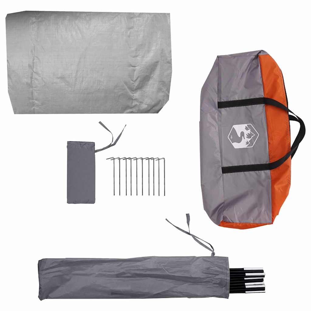 vidaXL Bike Storage Tent Grey and Orange 256 x 222 x 182 cm Taffeta