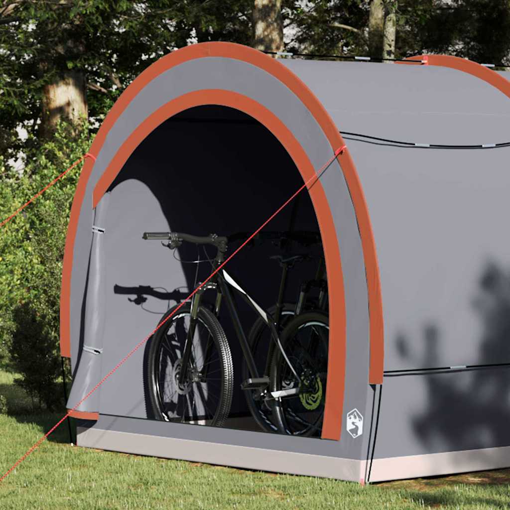 vidaXL Bike Storage Tent Grey and Orange 256 x 222 x 182 cm Taffeta