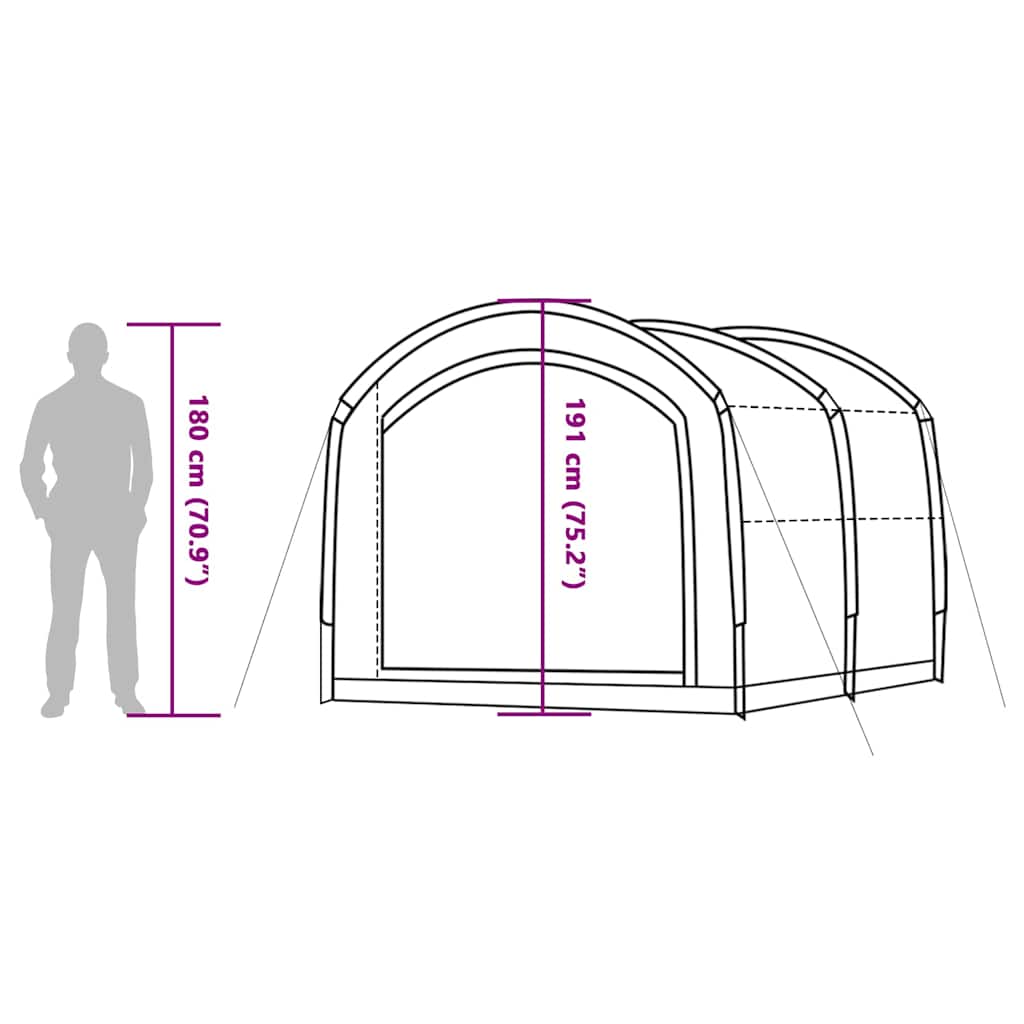 vidaXL Tent 268 x 240 x 191 cm Waterproof Green Polyester