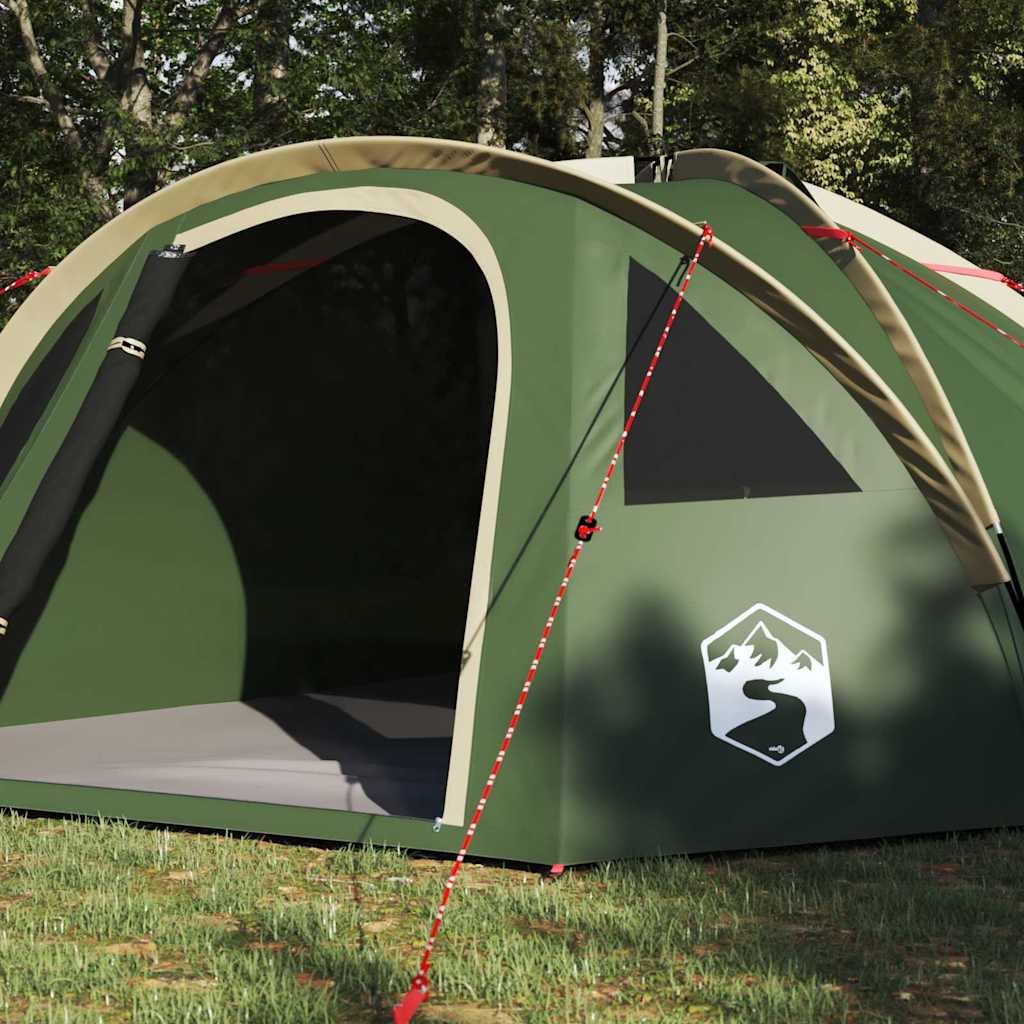 vidaXL Dome Tent 4-Person Waterproof Green Taffeta - 308 x 268 x 130 cm