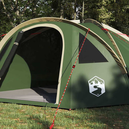 vidaXL Dome Tent 4-Person Waterproof Green Taffeta - 308 x 268 x 130 cm
