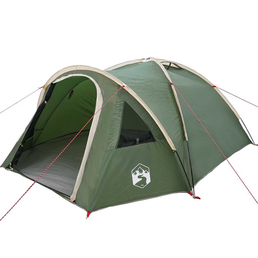 vidaXL Dome Tent 4-Person Waterproof Green Taffeta - 308 x 268 x 130 cm