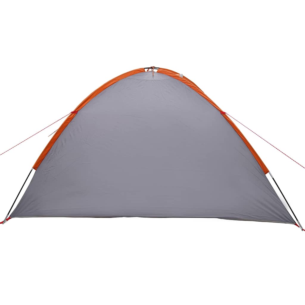 vidaXL Dome Tent 4-Person Waterproof Grey and Orange Taffeta - 308 x 268 x 130 cm