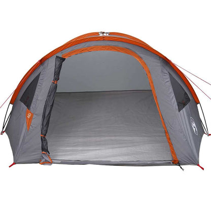 vidaXL Dome Tent 4-Person Waterproof Grey and Orange Taffeta - 308 x 268 x 130 cm
