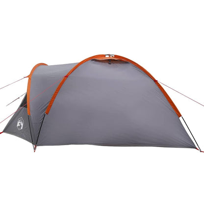 vidaXL Dome Tent 4-Person Waterproof Grey and Orange Taffeta - 308 x 268 x 130 cm