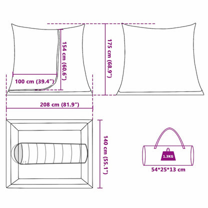 vidaXL Inner Tent 2-Person Black Mesh - 208 x 140 x 175 cm