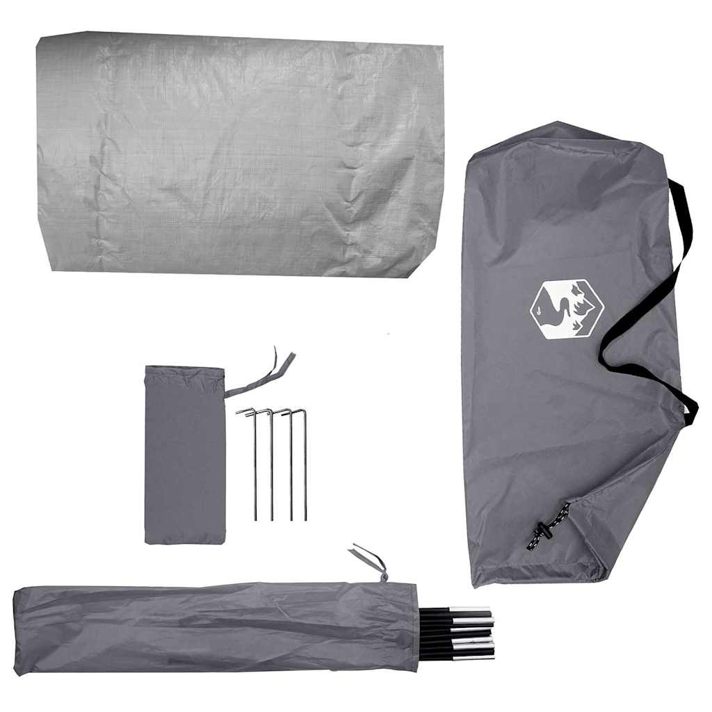 vidaXL Tent with Roof with Storage Grey and Black 236 x 108 x 120 cm