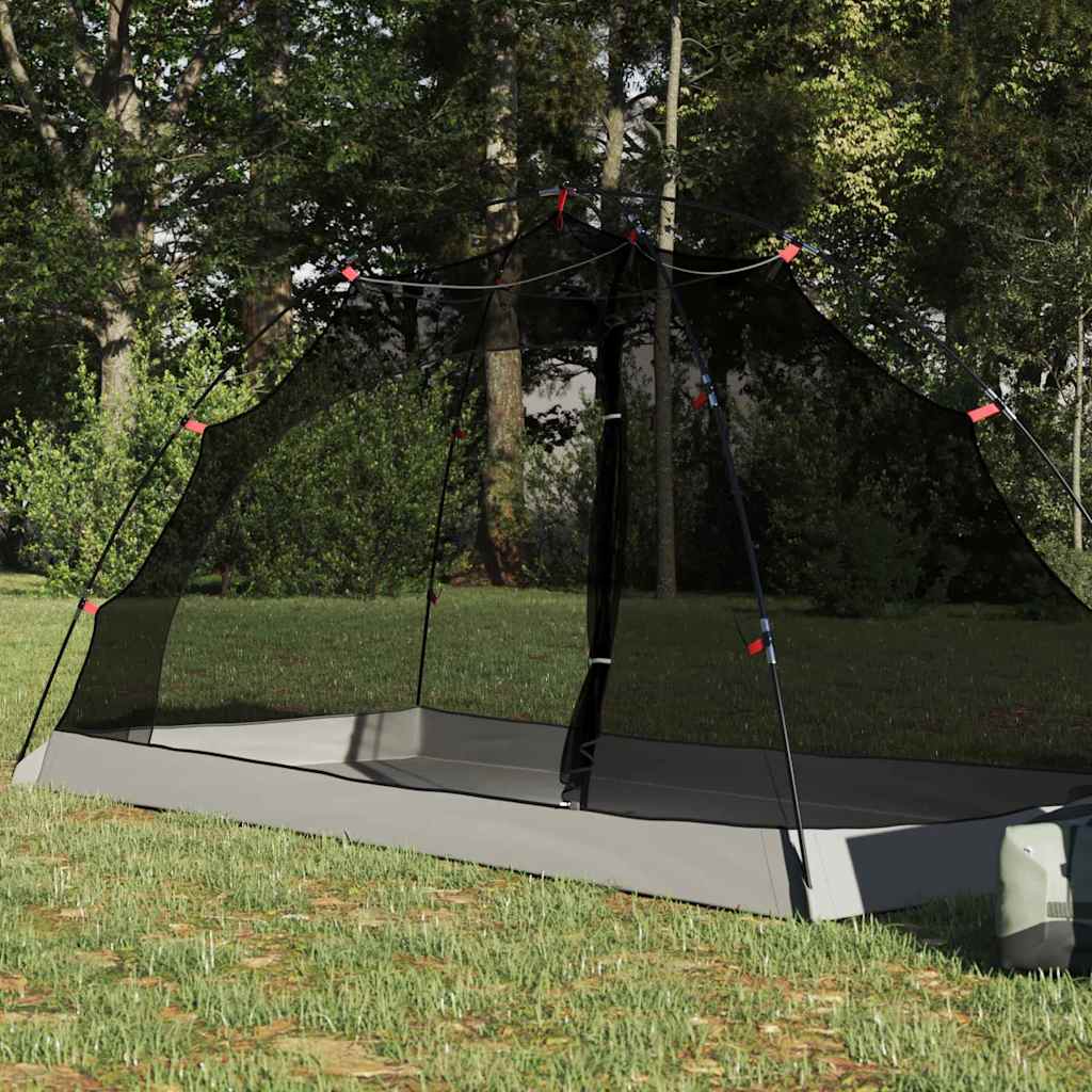 vidaXL Tent with Roof with Storage Grey and Black 236 x 108 x 120 cm