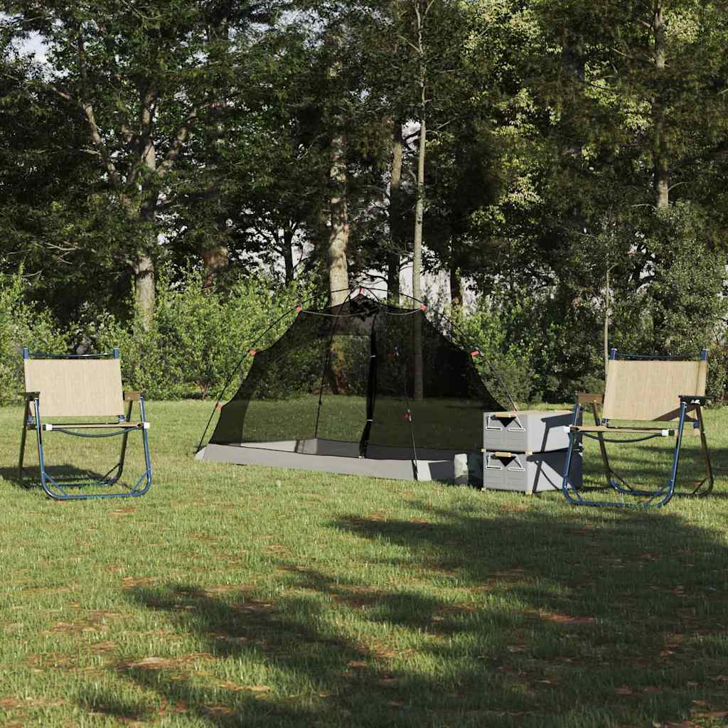 vidaXL Tent with Roof with Storage Grey and Black 236 x 108 x 120 cm