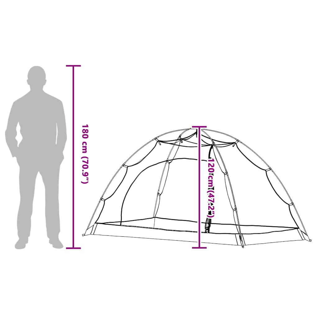 vidaXL Tent with Roof with Storage Grey and Black 236 x 108 x 120 cm