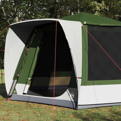 vidaXL Camping Tent Cabin with Roof Green 420 x 420 x 227 cm Polyester