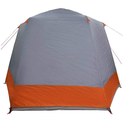 vidaXL Camping Tent Cabin Grey and orange 420 x 420 x 227 cm Polyester