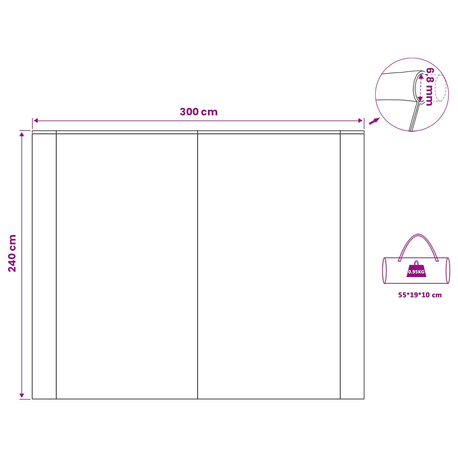 vidaXL Water Resistant Tarp -Person 240 x 300 cm Grey and Orange