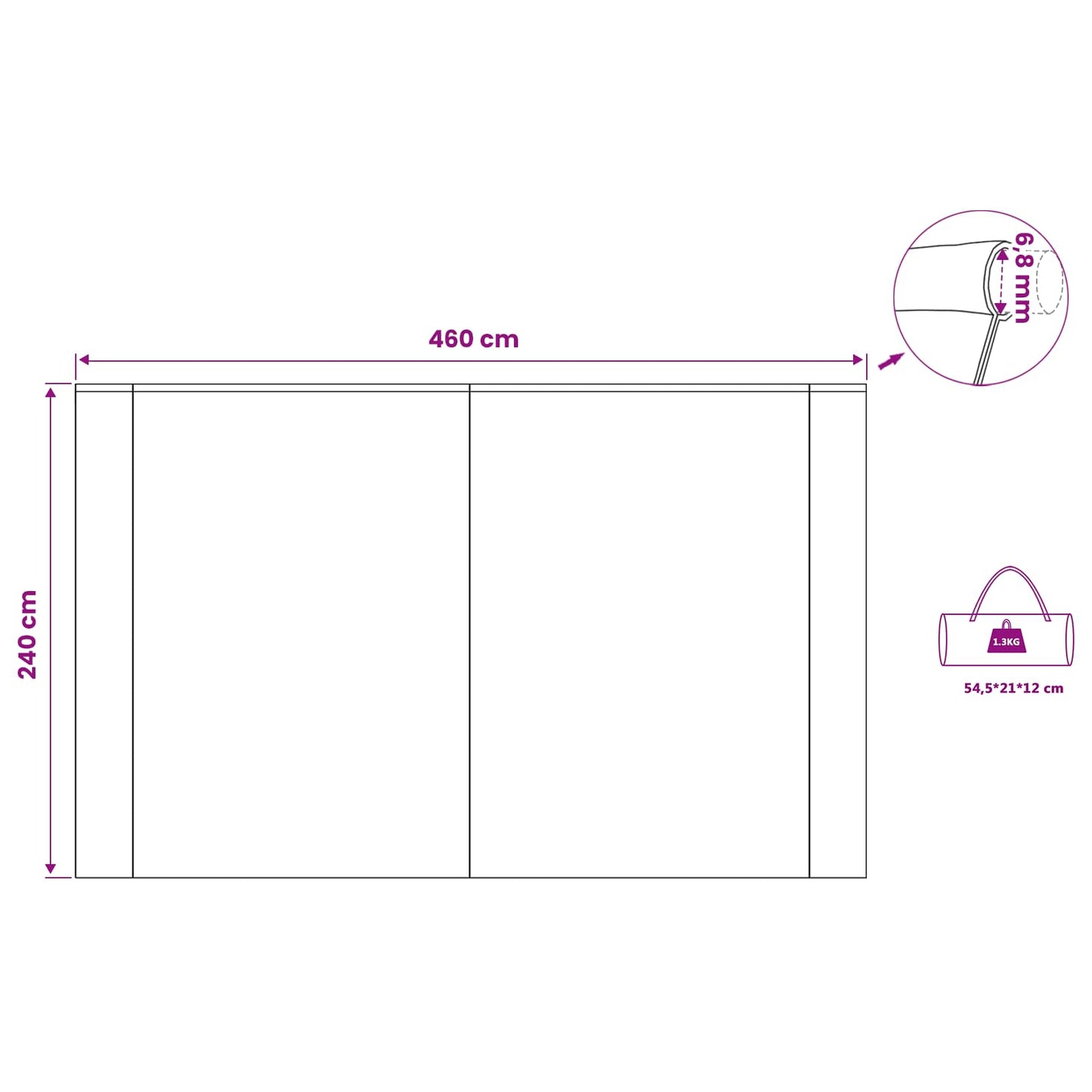 vidaXL Water Resistant Tarp -Person 240 x 460 cm Waterproof Green