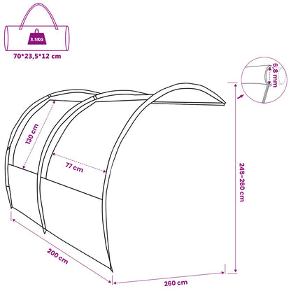 vidaXL Water Resistant Tarp -Person 260 x 200 x 260 cm Waterproof - Green