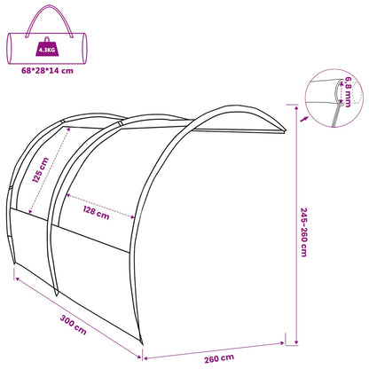 vidaXL Water Resistant Tarp -Person 260 x 300 x 260 cm Waterproof - Blue
