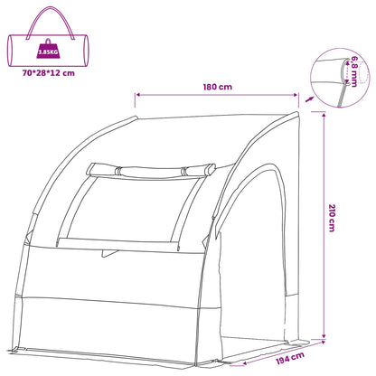 vidaXL Tailgate Tent 194 x 180 x 210 cm Blue Taffeta