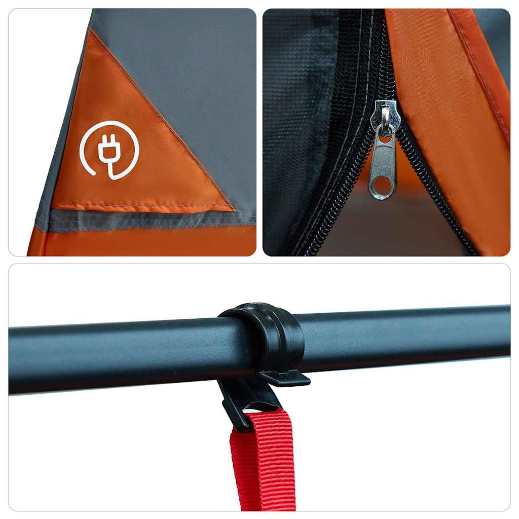 vidaXL Inner Tent with Roof Grey and Orange 280 x 220 x 176 cm Taffeta
