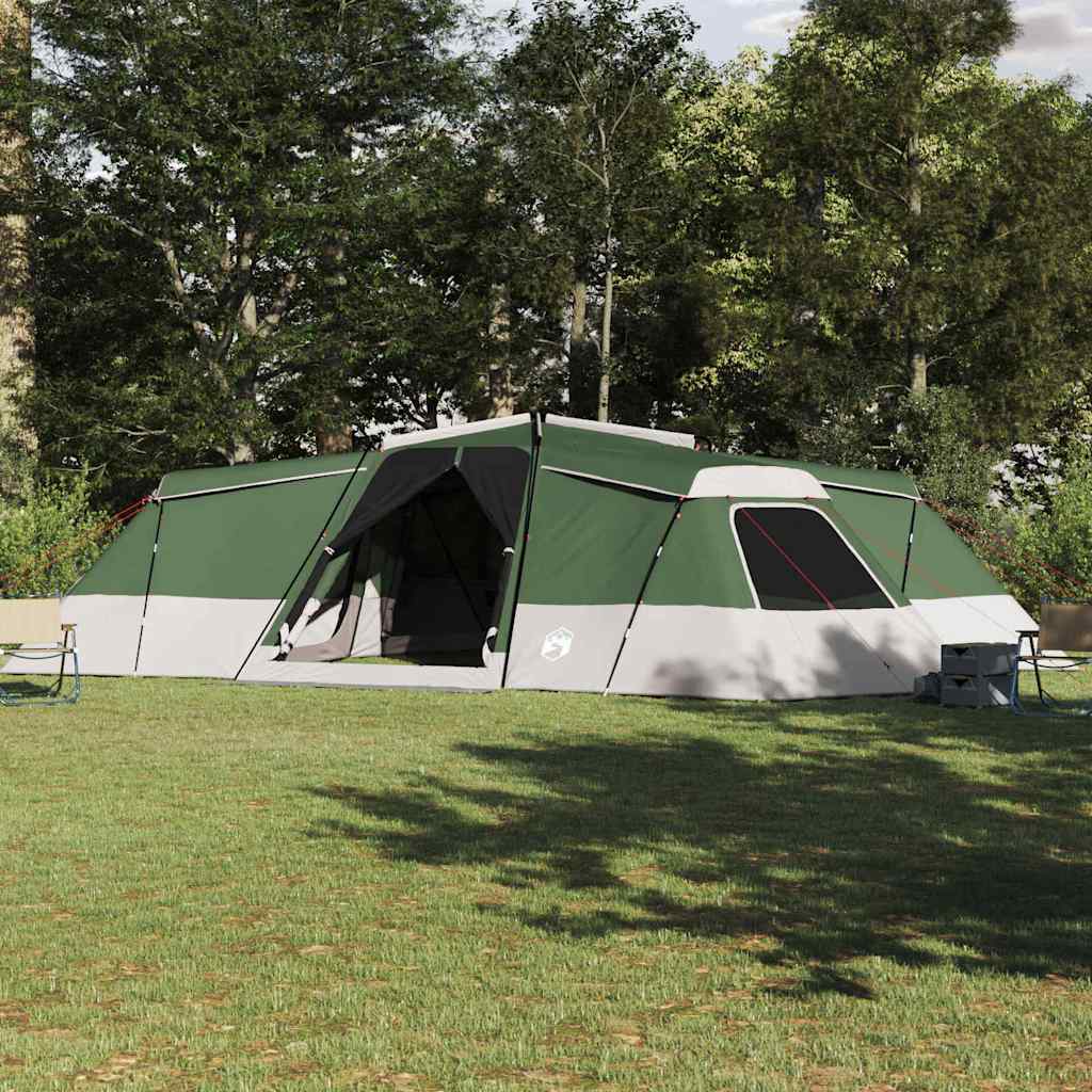 vidaXL Family Tent 16-Person Waterproof Green Taffeta - 833 x 585 x 216 cm