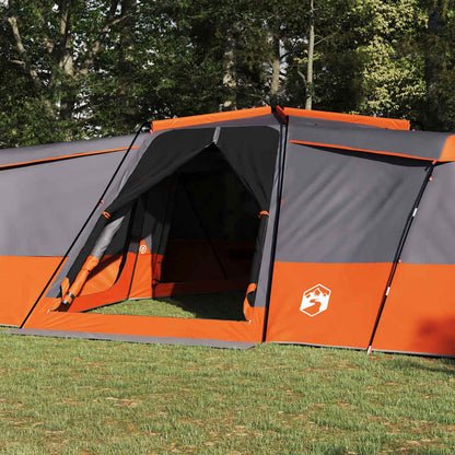 vidaXL Family Tent 16-Person Waterproof Grey and Orange Taffeta - 833 x 585 x 216 cm