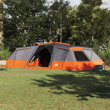 vidaXL Family Tent 16-Person Waterproof Grey and Orange Taffeta - 833 x 585 x 216 cm