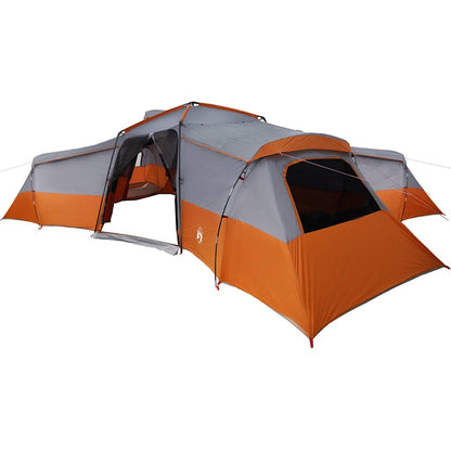 vidaXL Family Tent 16-Person Waterproof Grey and Orange Taffeta - 833 x 585 x 216 cm