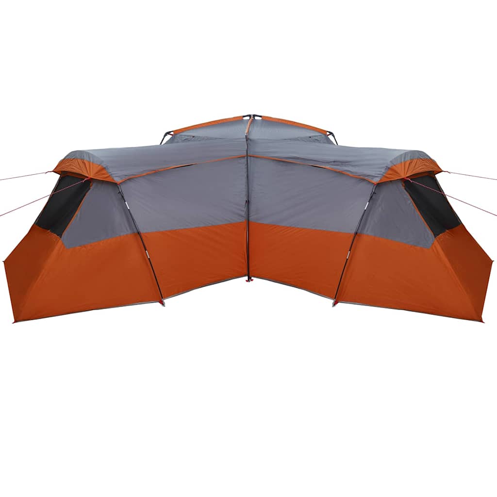 vidaXL Family Tent 16-Person Waterproof Grey and Orange Taffeta - 833 x 585 x 216 cm