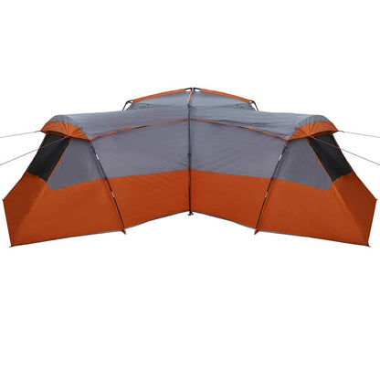vidaXL Family Tent 16-Person Waterproof Grey and Orange Taffeta - 833 x 585 x 216 cm