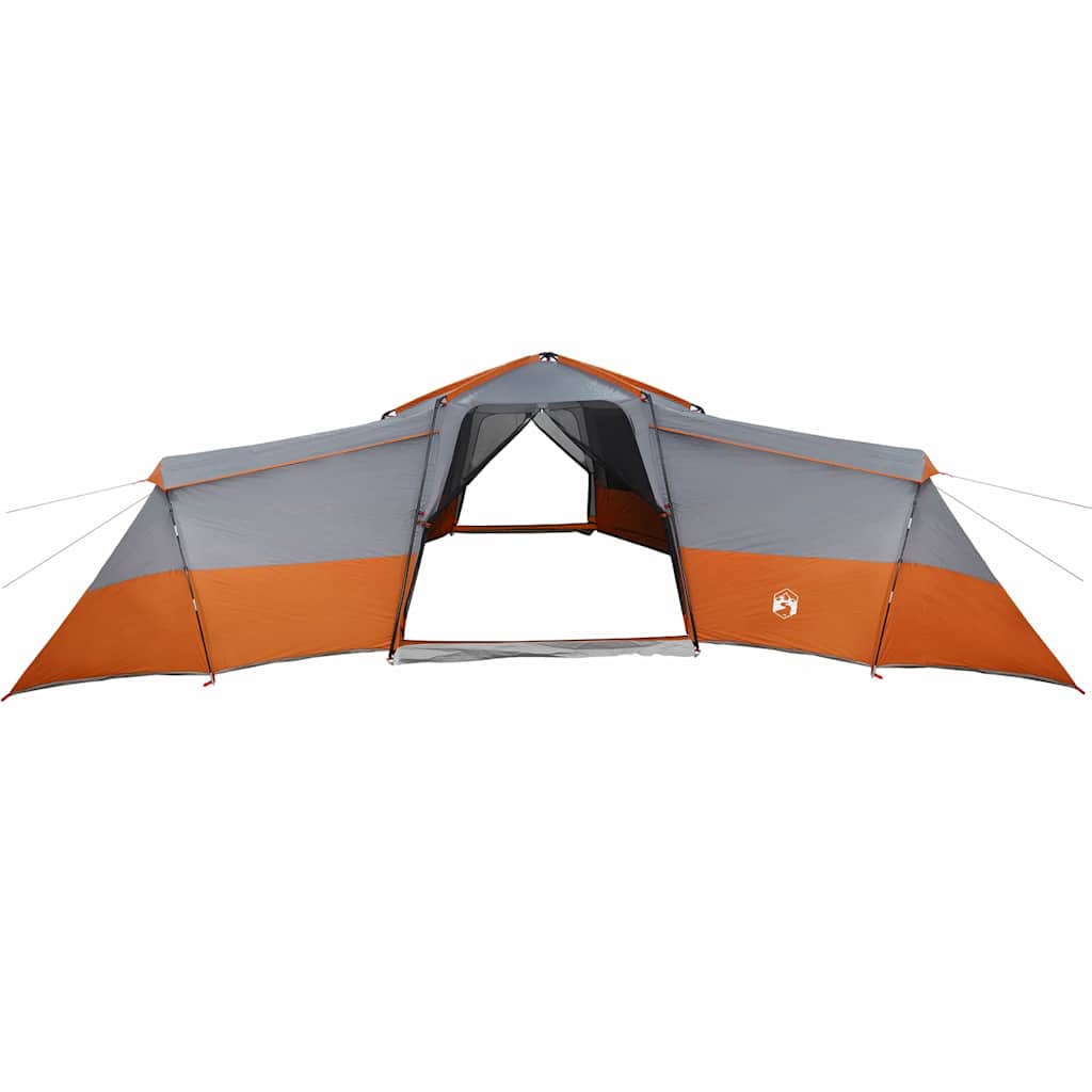 vidaXL Family Tent 16-Person Waterproof Grey and Orange Taffeta - 833 x 585 x 216 cm