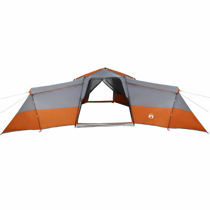 vidaXL Family Tent 16-Person Waterproof Grey and Orange Taffeta - 833 x 585 x 216 cm