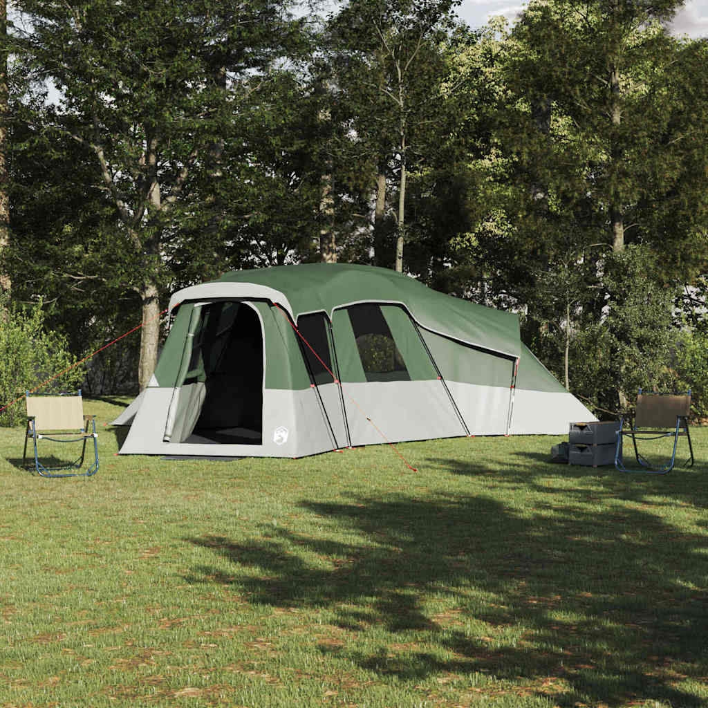 vidaXL Family Tent 20-Person Waterproof Green Taffeta - 762 x 655 x 218 cm